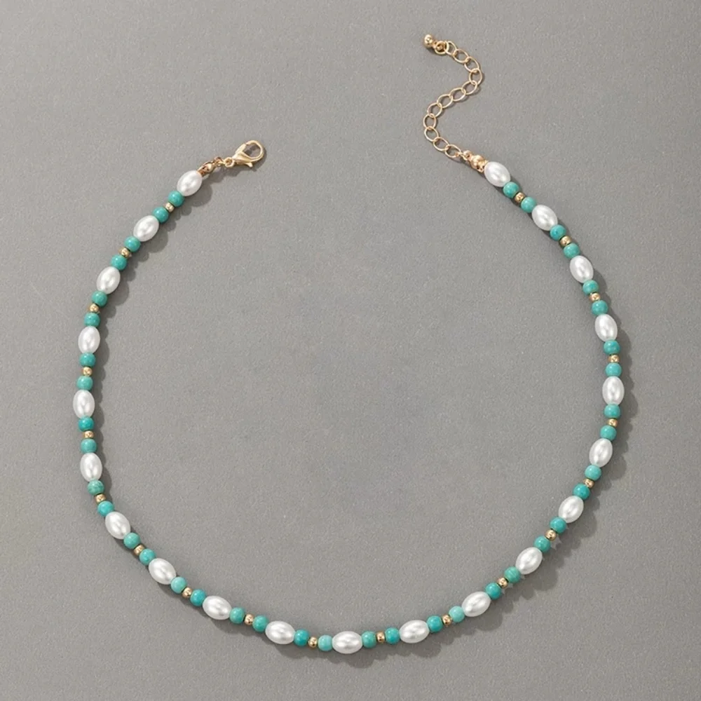 💎✨ Turquoise Pearl Choker - Picture 3 of 3